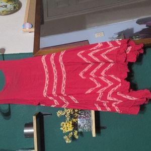 Free People Voile and Lace Slip Dress, Red and Pink